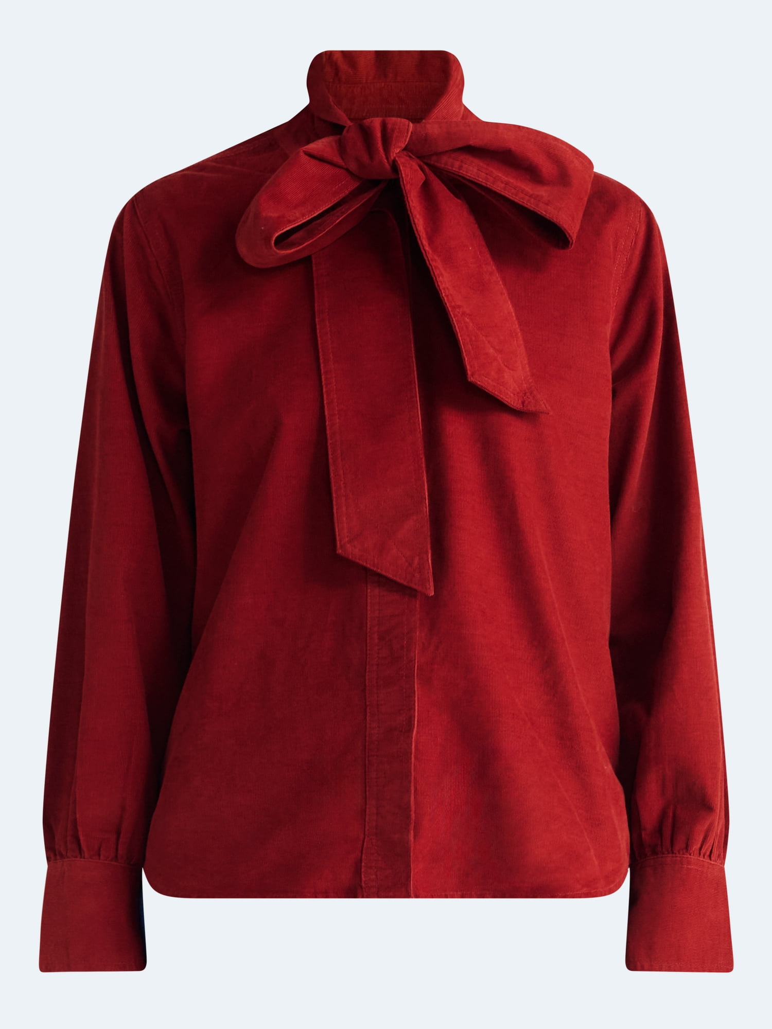 Free Assembly Women's and Women's Plus Long Sleeve Tie Neck Shirt, Sizes XS-4X