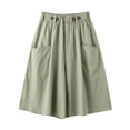 thumbnail image 7 of Ihhxva Women's Bermuda Shorts Relaxed Fit Elastic Waist Button Detail Pockets Stretchable Summer Casual Beach Workout Lounge M-4XL, 7 of 7