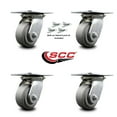 thumbnail image 2 of 4 Inch Thermoplastic Rubber Caster Set with Ball Bearings and Swivel Locks SCC, 2 of 2
