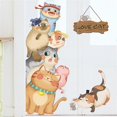 thumbnail image 1 of Calcomanías de pared extraíbles con un adorable gato y un paisaje pastoral. Pegatinas de pared de animales para dormitorio, sala de estar, TV, puerta, murales decorativos (gato y hámster)., 1 of 5