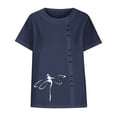 thumbnail image 4 of LYXSSBYX Clearance Plus Size Womens Shirts Women's Summer Casual Short Sleeve Printing Loose Shirt Tops, 4 of 5