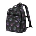 thumbnail image 2 of Mushroom and Flower Black Pattern Cute School Backpack Bag for School with Padded Back and Adjustable Shoulder Straps 15.25"x11.5"x5.25", 2 of 5