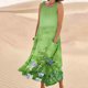 thumbnail image 2 of Vestido de Verano para las Mujeres sin Mangas Lino-Look Impreso Maxi, Suelto Fluido Y Vestido Sexy de Moda para las Mujeres, 2 of 5