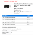 thumbnail image 2 of Intake Manifold Gasket Set - Compatible with 1987 - 2002 Land Rover Range Rover 1988 1989 1990 1991 1992 1993 1994 1995 1996 1997 1998 1999 2000 2001, 2 of 2