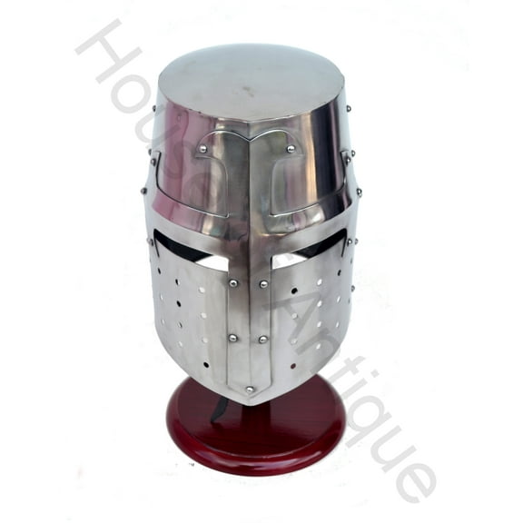 Brass Nautical Medieval Sugarloaf Great Helm - Crusader Knight Armor Helmet.