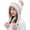 White Pink, variant on Women Winter Beanie Hat Earflap Peruvian Warm Slouchy Fleece Lined 3 Pom Poms Knit Sherpa Soft Ski Hats