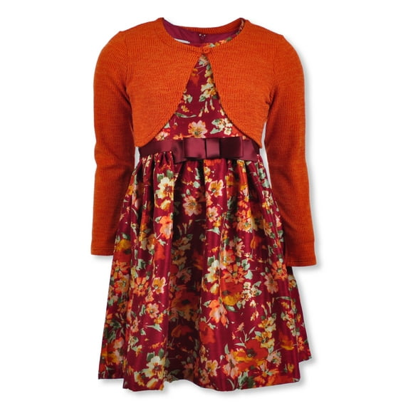 Bonnie Jean Girls' Rosehip Dress - rust, 6x (Little Girls)