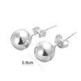 thumbnail image 4 of Ayyufe 1 Pair Women Silver Color Stainless Steel Round Ball Ear Studs Earrings for Party, 4 of 6