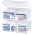 thumbnail image 1 of Extra Large 4" x 6" Photo and Embellishment Craft Keeper, 2 Pack, Clear with White Handle, 1 of 3