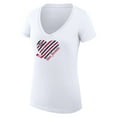 thumbnail image 2 of Women's G-III 4Her by Carl Banks White Columbus Blue Jackets Heart V-Neck Fitted T-Shirt, 2 of 3