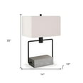 thumbnail image 3 of 22" Gray and Black Mod Table Lamp With White Rectangular Shade, 3 of 8