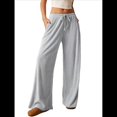 thumbnail image 2 of Pantalones Palazzo de Cintura Alta con Bolsillo y Pierna para Mujer, para Otoño e Invierno. Gris M, 2 of 9
