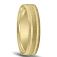 thumbnail image 2 of SZUL Men's 5mm Wedding Band with Satin Frost Finish and Polished Grooves in 10K Yellow Gold, 2 of 4