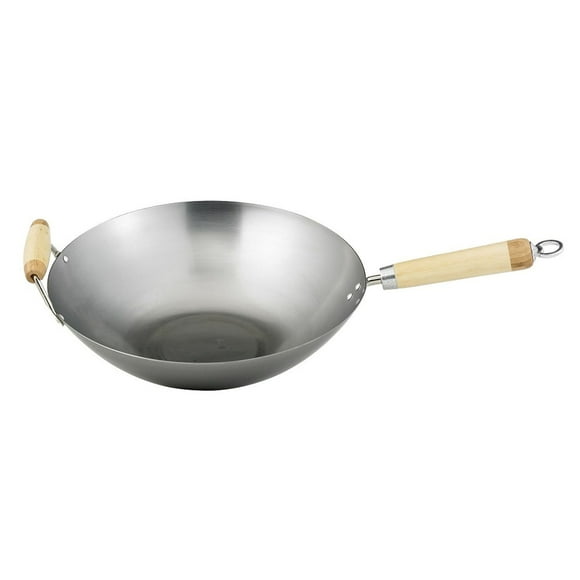Imusa14" Wok en acier de carbone sans revêtement antiadhérent