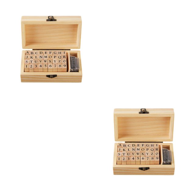 Sidaley 36 unids/set fácil de almacenar sello de letra de número autoentintado para proyectos de bricolaje decoración para álbum de Letras verticales 2Conjunto