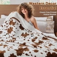 thumbnail image 2 of PMONPA Cow Heated Electric Blanket for Adult, Flannel & Sherpa Heating Blanket with 10 Heat Levels, 1/2/4/8 Hours Auto-Off, 51"x 61", Cow Print Brown, 2 of 9