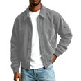 thumbnail image 4 of Gamivast Men's Corduroy Jackets Button Down Long Sleeve Shacket Tops Vintage Bomber Coat with Pocket Casual Fall Winter Outerwear Everyday Wear, 4 of 7