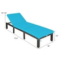 thumbnail image 2 of Gymax 2 Pcs Chaise Longue Inclinable de Patio en Rotin Réglable pour l'Extérieur avec Coussin Turquoise, 2 of 10