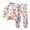H332-Light Blue, variant on TOWED22 Kids Boys Girls Pajama Set 2Pcs Long Sleeve Crewneck Top with Pants Elastic Waist Print Sleepwear Fall Winter Loungewear Set