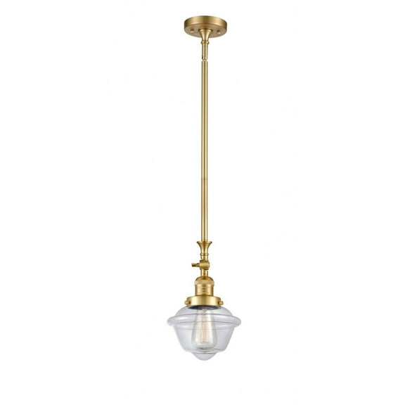 206-SG-G532-Innovations Lighting-Oxford - 1 Light Stem Hung Tiltable Mini Pendant In Traditional Style-12 Inches Tall and 7.5 Inches Wide-Satin Gold