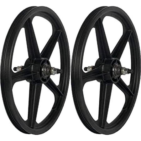 SKYWAY, Tuff II 20" 5 Spoke Black, Wheel, Front and Rear, 20'' / 406, Bolt-on, F: 100, R: 110, Rim, BMX Cassette
