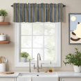 thumbnail image 3 of Yellow Blue Striped Window Valance for Kitchen, Vintage Medieval Rod Pocket Short Curtain for Small Windows, Light Filtering Decorative Valance, 60 x 18 Inch, 1 Panel, 3 of 9