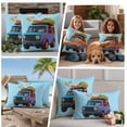 thumbnail image 4 of Outdoor Pillow Covers Blue Travel Trucks Waterproof Pillow Cases 24x24 Set of 2, Skiing Camping Throw Pillow Cover Pillowcase for Patio Balcony Couch Garden, 4 of 9