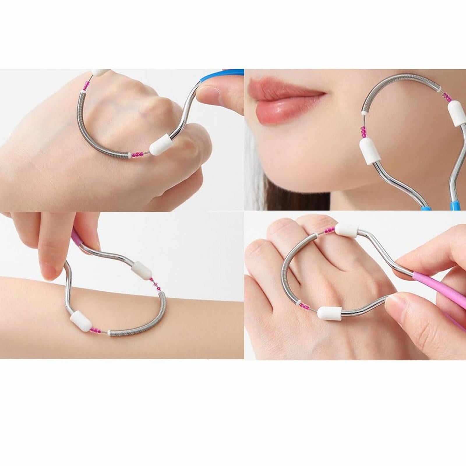 Women’s Facial Hair Remover – Stainless Steel Spring Epilator, Portable Threading Tool For Upper Lip, Chin, Cheeks, Neck, Eyebrow, Manual Facial Hair Removal Device No Battery Needed