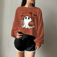 thumbnail image 4 of Kaliqueen Halloween Crop Sweatshirt Women Trendy Halloween Atmosphere Patterns Pullover Tops Casual Long Sleeve Crewneck Fall Spooky Season Sweatshirt, 4 of 4