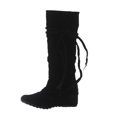 thumbnail image 2 of Combat Boots Womens Slouch Boots Teacher 2023 Fall Shoes For Women 2023 Thanksgiving Day Low-Heeled Mid Calf Boots Flat Boots For Clearence, 2 of 9