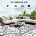 thumbnail image 5 of Outsunny Outdoor Patio Rug, Large Camping Carpet with Carrying Bag, 9' x 12' Waterproof Plastic Straw, Reversible, Gray & White Rhombus Patchwork, 5 of 9