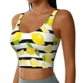 thumbnail image 5 of Sports Bra For Women, Lemon Print Stride Sports Bras For Women High Support, Workout Tank Tops Woman With Removable Cups, 5 of 8