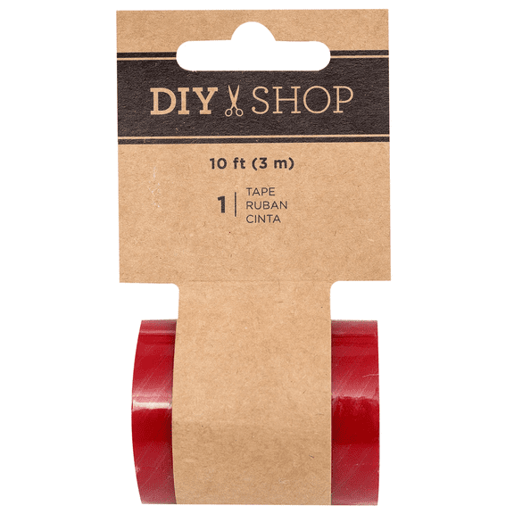 10 ft Roll Stripe Transparent Tape for Crafts, 1.5 in Wide, Layerable 3D Effect, Perfect for Scrapbooks, Notebooks, Phone Cases, Calendars, Gift Wrapping, DIY Projects, Coffee Tumblers, Red