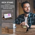 thumbnail image 3 of Asuwish Kickstand Hard Shell Wallet Cell Phone Case with Tempered Glass Screen Protector for Samsung Galaxy A35, Brown, 3 of 6