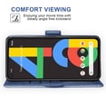 thumbnail image 3 of Compatible avec Google Pixel 4A 5G Étui Portefeuille en Cuir à Rabat Porte-Cartes Support Accessoires pour Cellulaire Porte-Monnaie Fente pour Pièce d'Identité de Crédit Étuis de Téléphone pour Pixel1 Femmes Hommes Bleu, 3 of 5