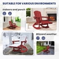 thumbnail image 3 of KINGYES Adirondack Rocking Chair with Retractable Ottoman and Cup Holders, HDPE Adirondack Rocker, Patio Rocking Chair for Porch, Patio, 3 of 9