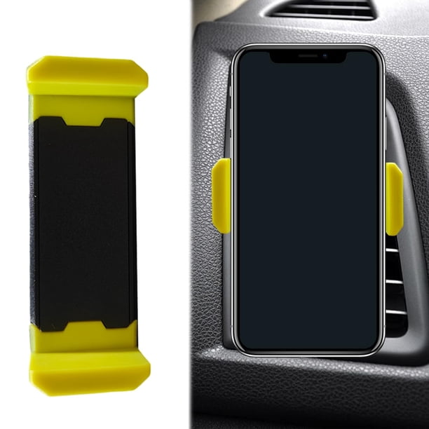 Soporte para Celular de Auto Tuxihapp Clip para Rejilla de Aire Amarillo