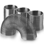 Metal Slinky Walking Spring Toy 4 Pack - Novelty, Prize, Party Favor For Kids Teens And Adults By Kidsco