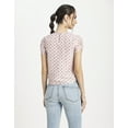 thumbnail image 3 of Moomaya Womens Printed Round Neck Top, Short Petal Sleeves Summer Top, 3 of 9