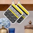 thumbnail image 2 of Black Yellow Pot Holders for Kitchen Heatproof Potholder, 5 Pack Garden Floral Stripe Aesthetic Flower Boho Hot Pads Multipurpose Oven Pads Cloth Potholders Trivet for Cooking Baking, 2 of 8