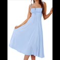 thumbnail image 2 of Vestido Midi con Corsé, Aberturas Fluidas y Cordones para Mujer, Vestido Informal de Verano de Corte A para Fiesta de Té. Azul M, 2 of 7