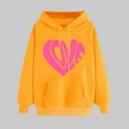 thumbnail image 2 of Oversized Sweatshirts Valentines Womens Cute Heart Hoodies Pullover Casual Fashion Holiday Outfits, 2 of 5