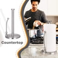 thumbnail image 2 of Stainless Steel Tabletop Paper Towel Vertical Holder Stand Rack Household Bar Countertop Tissue Rolls, 2 of 4