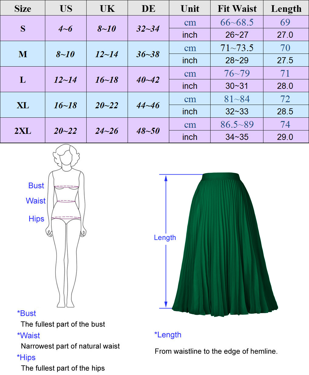 Grace Karin Size Chart