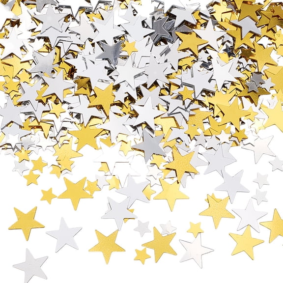 1 Box 80G 5MM 10MM Gold Star Glitter Confetti Star Sequins Silver Bulk Plastic PV Small Shiny Lightweight Metallic Foil Table Confetti