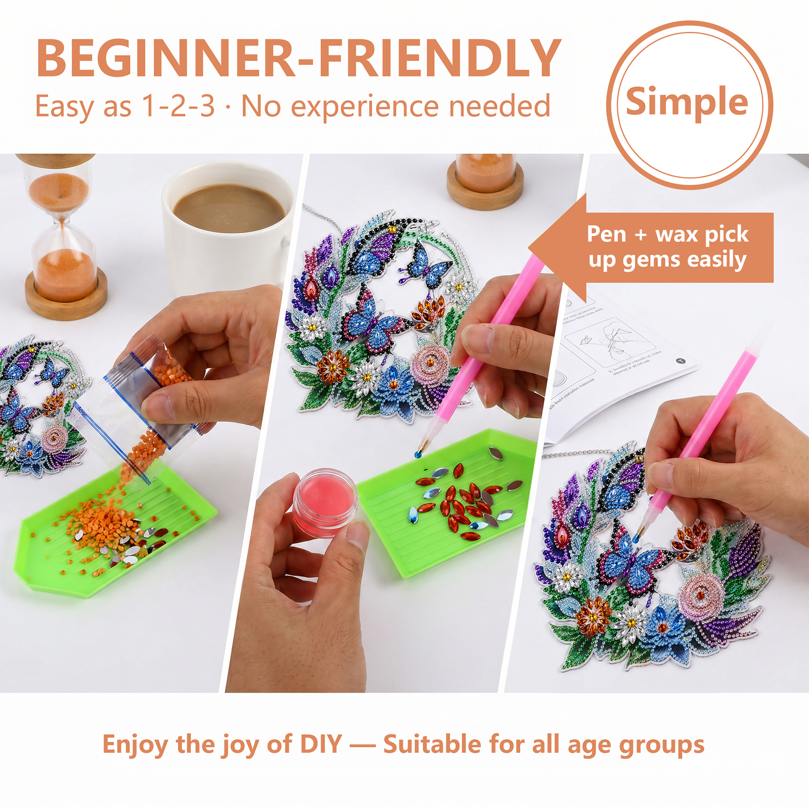 Wekvgz Diamond Art Suncatcher Butterfly photo 5