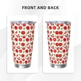 thumbnail image 3 of Daiia Fresh Red Tomato Printed 20oz Insulated Coffee Cup with Straw Topper, Fully Spill Proof Travel Coffee Mug, Stainless Steel Tumbler for Work Home Outdoor Car-Straw Three-piece Set, 3 of 8
