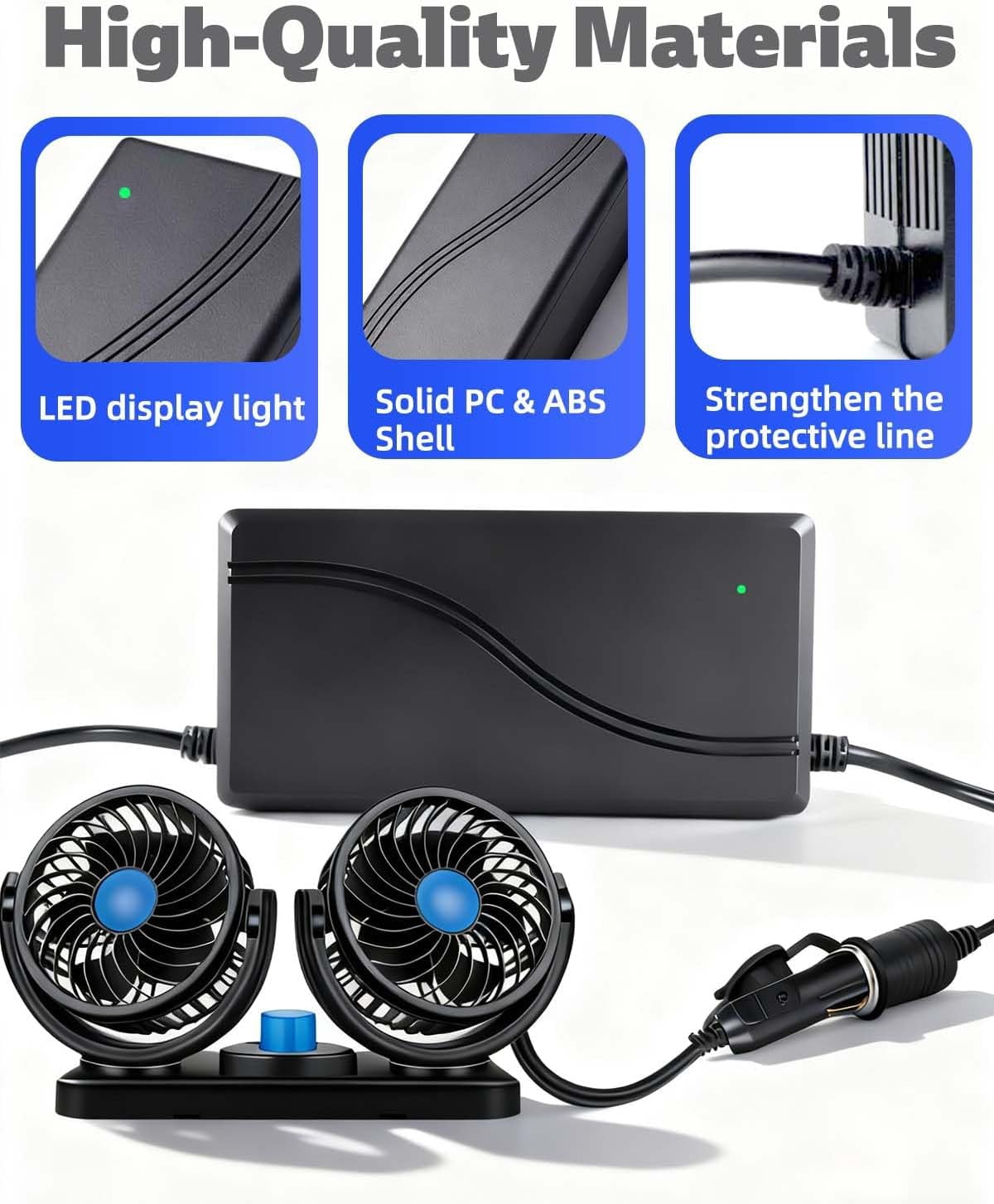 360W AC to  Converter 12V Adapter for Car Refrigerator and Tire Inflator