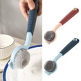thumbnail image 4 of Household Dishwashing Brush POTS And Pans Silicone Cleaning Brush Stove Cleaning Brush Long Handle Cleaning Brush Kitchen Brush Pads Dish Soap with Sponge Holder Wash Tub for Cleaning for Jewelry, 4 of 4