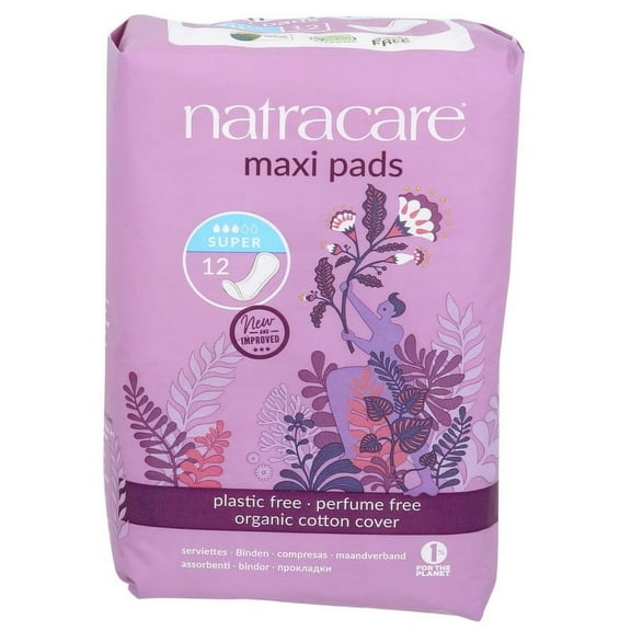 Natracare Pads Maxi Super  12 ct - 2 Pack